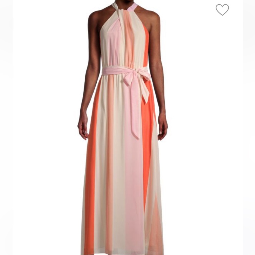 Julia Jordan Colorblock Twist Halter Maxi Dress
